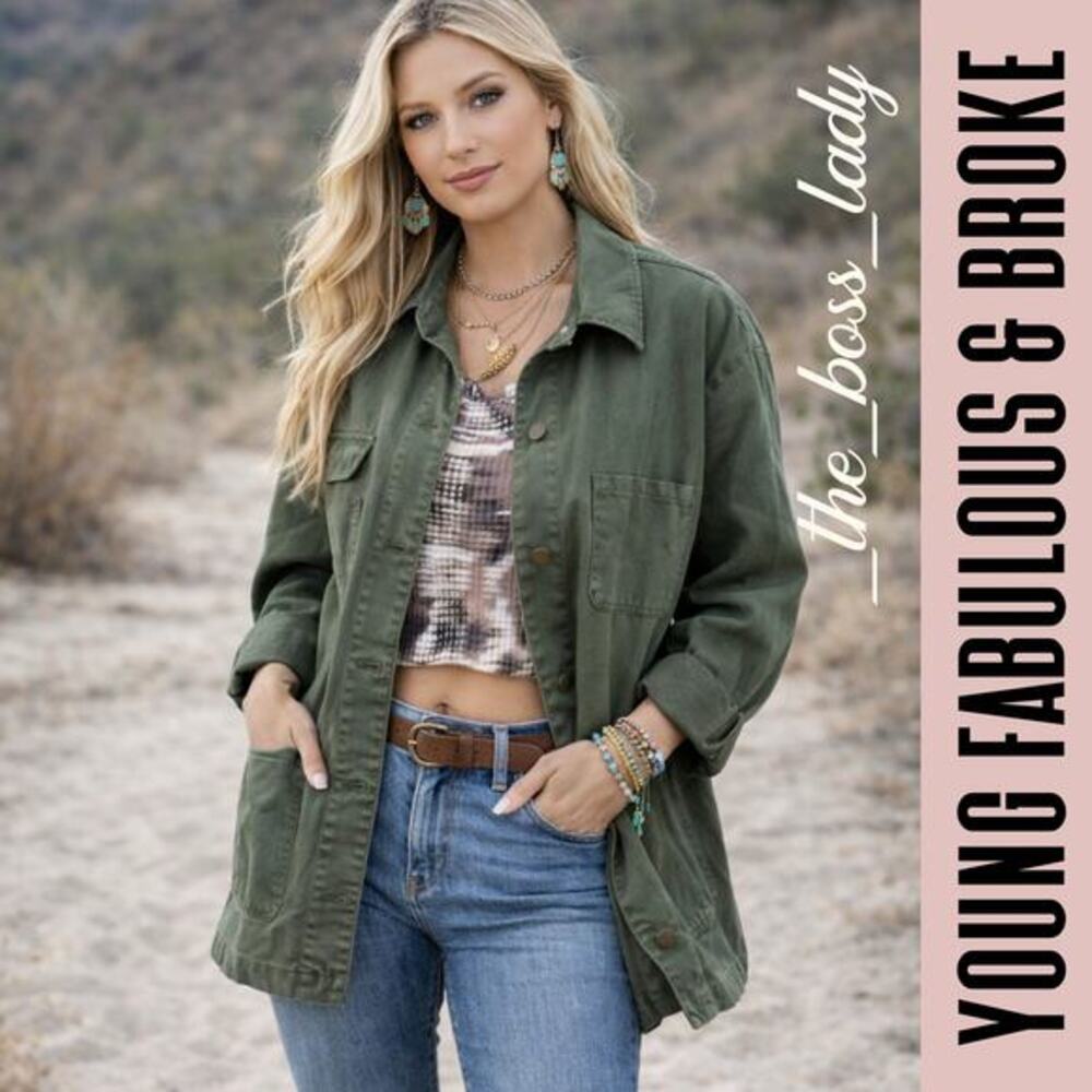 YFB Young Fabulous & Broke jacket green Medium coat